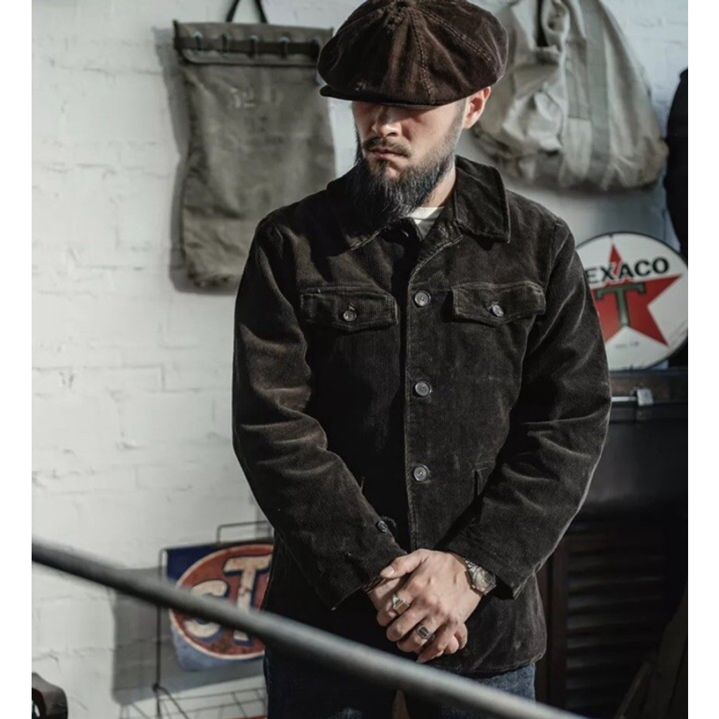 1930 Bronson Mfg French Hunting Jacket Vintage Style Men Thick Corduroy Coat 38 — image 4 of 8